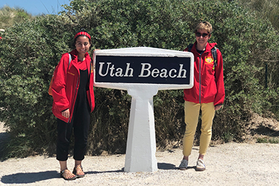 salmah and Katie at Utah beach