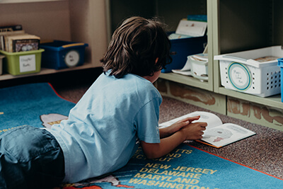 lower schooler reading independently